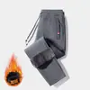 Pantalones Casuales Cálidos de Lana de Cordero de Talla Grande Sueltos para Hombre, Pantalones Deportivos Rectos con Bolsillo y Cremallera, Pantalones Jogger de Forro Polar