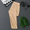 Pantalones Térmicos de Canalé de Moda para Hombre, Elásticos de Primavera y Otoño Estilo Delgado Ropa Interior para Hombre, Nuevos Pantalones Térmicos Semitransparentes de Seda Helada de Talla Grande para Hombre