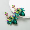 Pendientes geométricos de diamantes con engaste de aire estilo ins transfronterizo de Europa y Estados Unidos, pendientes creativos de nicho para mujer, pendientes de alta calidad al por mayor
