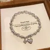 Pulseira Olho de Gato a Laser Estilo Maillard Retrô Pulseira Elástica Fashionável Acessível Luxo Simples em Forma de Coração Pulseira para Mulheres