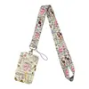 Lanyard para Teléfono con Forma de Corazón para Té con Leche y Café, Portatarjetas, Insignia de Exposición para Tarjeta de Autobús de Estudiante, Funda Protectora Dura de Moda