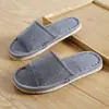 Zapatillas de Casa Gruesas de Tela Lisa Color Sólido Retro Otoño para Hotel B&B Hogar Pareja Simples Versátiles Suelo Interior Zapatillas de Algodón