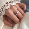 S925 Sterling Silver Natural Aquamarine Twist Round Ring Women's Ins Estilo Coreano Pequeno Fresco Doce Anel Aberto Prata
