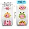 500 hojas/rollo lindos stickers de rollo de tocado de cabeza de rubí material creativo transfronterizo para cuenta manual pegatinas adhesivas para sobres