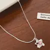 Colgante de Estrella de Cinco Puntas con Diamante Rosa para Mujer, Nuevo Estilo de Verano, Fresco y Moderno, Cadena para Clavícula Dulce y Versátil, Accesorio para el Cuello