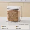 Recipiente hermético para armazenamento de grãos, recipiente para arroz e farinha, pote transparente de grau alimentício atualizado à prova de poeira e umidade para armazenamento de alimentos