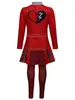 Disfraz de Cosplay de Descendientes 5 Caperucita Roja para Niñas, Vestido Rojo, Disfraz de Princesa Roja de Halloween