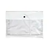 Bolsa para Documentos Imitación Piel de PVC Personalizada Blanca Suave Multicompartimento con Bolsillo Textura Pvc Cierre de Broche Bolsa Sobre