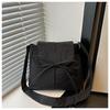 Bolsa de Ombro Casual de Nylon com Laço para Mulheres 2025 Novo Estilo Literário Estilo Japonês Harajuku Alça Simples Bolsa Transversal para o Dia a Dia
