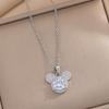 [traje] Transfronterizo europeo y americano popular collar de acero de titanio temperamento femenino Mickey circonita cadena de clavícula joyería no se decolora