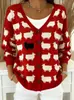 2026 Cardigan tipo suéter de botones de punto falso europeo y americano, chaqueta sudadera, nueva moda casual creativa de otoño e invierno, ropa para mujer