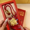 Pingente da sorte do cavalo do zodíaco em ouro 999, chaveiro dourado para riqueza instantânea, presente para namorada ou melhor amiga, presente de Ano Novo