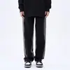 Calça Jeans Masculina Tingida por Spray na Moda High Street Wide-Leg Calça Dad Retrô Caimento Solto Perna Reta Calças Compridas até o Chão