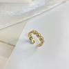 Anel de Dedo Indicador Aberto Estilo Coreano Simples Nicho Cobre Puro Banhado a Ouro Diamante Anel Feminino Estilo Frio Anel de Dedo Indicador Aberto Anel de Conjunto