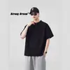 Camiseta Retro Americana para Hombre con Cuello Henry, Diseño Desestructurado, Sencilla Media Cremallera Ajuste Holgado Casual Color Sólido