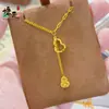 Collar de Borla de Calabaza Hueca de Hielo Roto para Mujer, Diseño de Nicho, Lujo Ligero, Sensación de Alta Gama, Joyería de Cadena para Clavícula Exquisita Deslumbrante