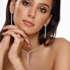 Joyería de Novia Popular Transfronteriza Europea y Americana, Pendientes y Collares Brillantes Incrustados con Diamantes de Diseñador, Elegantes Conjuntos de Collares con Borlas