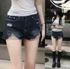 Chique Coreano 2026 Verão Novo Estilo Vintage Shorts Jeans Desfiados Desgastados para Mulheres