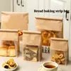 Saco Ecológico Reutilizável Durável à Prova de Umidade com Impressão Personalizada, Fundo Plano, Saco de Papel Kraft com Zíper para Embalar Pão