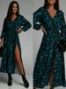 Nuevo vestido midi estampado de moda estilo europeo y americano de Amazon AliExpress para mujer