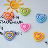Grampo de Cabelo Coração Gradiente Multicolorido Múltiplas Camadas Elástico de Cabelo Pegador de Cabelo Capa de Celular Patch DIY Fivela de Sapato Ímã de Geladeira Acessórios de Resina