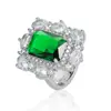 Nuevo Collar Colgante de Piedra Preciosa Flor de Trigo de Amazon para Mujer, Anillo de Diamantes Completos de Alta Gama, Pendientes Colgantes Color Verde Aqua