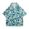 Camisa floral vintage estilo Hong Kong de manga corta con diseño estilo hawaiano tailandés Sense Duffian, elegante camisa holgada para hombres y mujeres
