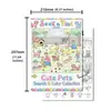 Novo produto internacional: 10 folhas/pacote de pôsteres para colorir com temas de animais fofos, livros de colorir divertidos com rabiscos e desenhos à mão