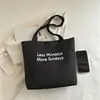 Bolsa de Tote Bordada con Letra Simple y Elegante para Mujer 2025 Nueva Gran Capacidad Casual Versátil Bolso de Mano para Viajes al Trabajo Bolso de Hombro