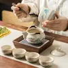 Juego de té de viaje con tres tazas, portátil y conveniente para preparar té al aire libre, adecuado como regalo