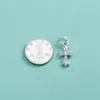 Colgante de Cruz de Plata de Ley S925 Chapado en Diamante Zircón Colgante para Collar de Cristal Perla DIY Accesorios de Colgante Individual