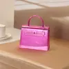 Bolsa Feminina de Acrílico Transfronteiriça com Design de Nicho, Cor Sólida, Moda de Rua, Bolsa para Batom, Mini Bolsa Quadrada Elegante com Corrente Pequena