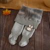 Leggings Grossas Forradas de Lã para Outono e Inverno para Bebês Meninos e Meninas, Meia-Calça Infantil para Crianças Pequenas e Bebês, Cor Sólida