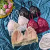 Lingerie de Renda Feminina com Lindo Design nas Costas, Bojo Triângulo Fino, Estilo Sexy Puro Desejo, Sutiã Sem Fio Estilo Francês