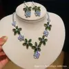 ¡Precioso y deslumbrante! Collar con colgante de flor de circón y gota de agua, cadena para la clavícula estilo corte vintage, joyería de lujo ligero y sensación de alta gama
