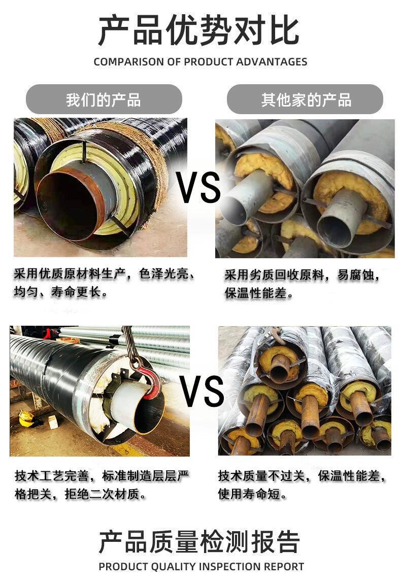 架空外滑动钢套钢热力保温管道预制直埋供暖钢套钢蒸汽
