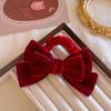 Acessório de Cabelo de Ano Novo: Elástico de Cabelo Laço Veludo Vermelho, Prendedor de Rabo de Cavalo Outono e Inverno, Corda de Cabelo Versátil, Scrunchie Pequeno