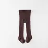 Medias Acanaladas de Primavera y Otoño para Niñas, Leggings Acanalados de Color Sólido, Leggings Elásticos Sin Costuras para Bebés para Usar Afuera