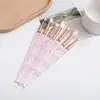 Punto de Venta al por Mayor Set de 7 Brochas de Maquillaje Patrón Espiral Pincel para Sombras de Ojos Iluminador Pincel para Cejas Herramientas Cosméticos
