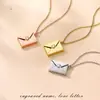 Lele Jewelry El más vendido en Europa y América Collar de Sobre Colgante de Sobre con Carta de Amor Grabada Joyería Transfronteriza Joyería Navideña