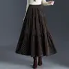 Falda de lunares de línea A de moda para mujer, Nueva falda larga de talle alto que cubre la cadera para Otoño 2026, Falda acampanada moderna y juvenil
