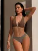 Comercio Electrónico Transfronterizo Fuente de Suministro Exclusiva Venta al por Mayor Directa de Fábrica Bikini Nuevo Sexy con Estampado y Atar Traje de Baño de Playa