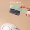 Escova de Sapato com Líquido Adicionado, Escova de Limpeza de Sapato Multifuncional, Escova de Limpeza para Roupas Doméstica Tipo Pressão com Dispenser de Líquido e Cerdas Macias Que Não Danificam os Sapatos