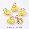 Pingente Flor de Lótus com Gotejamento de Óleo Esmaltado, Diamante e Pérola, Montagem Manual com Contas, Peça Semi-Acabada para Joias DIY, Atacado