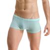 Clever-Menmode Cueca Boxer Masculina de Seda Gelada Fina Transparente Sexy Respirável Cintura Baixa Calça U Convexa