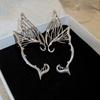 Pendientes de mariposa de elfo con aguja de plata, diseño de nicho de viento frío, pendientes con sentido, pendientes colgantes de moda con personalidad, pendientes elegantes