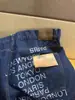 Moda Callejera Hip-Hop Retro Americano Azul Oscuro Marca de Moda Callejera Estampado Completo de Letras Jeans de Nicho Pantalones Rectos de Pierna Ancha