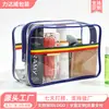 Bolsa de Maquillaje Transparente Bolsa de Lavado de Viaje para Mujer Portátil Bolsa de Almacenamiento de Gran Capacidad Bolsa Organizadora de PVC Impermeable para Cuidado de la Piel
