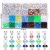 Kit de cuentas con alfabeto de 28 cuadrículas de 6 x 9 agujeros grandes para hacer collares y pulseras de cuentas hechas a mano para niños