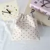 Nova Bolsa de Armazenamento de Bolinhas Estilo Coreano, Saquinho Portátil com Cordão, Bolsa de Higiene Pessoal de Viagem de Grande Capacidade, Bolsa de Armazenamento de Cosméticos